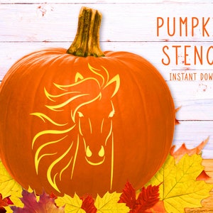 Horse Pumpkin Stencil, Pumpkin Carving Stencil, Printable Pumpkin ...