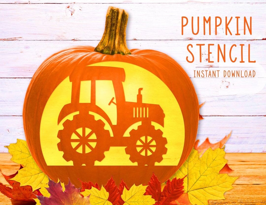 tractor-pumpkin-stencil-tractor-truck-printable-stencil-jack-o-lantern-farm-pumpkin-carving-template-halloween-instant-download-etsy