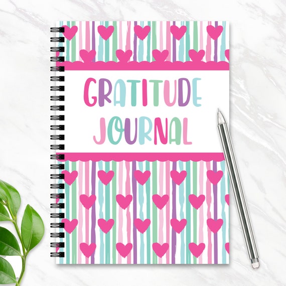 Gratitude Journal, Kids Journal, Hearts Spiral Notebook, Ruled Line, Gift For Girls, Kids Girl Birthday Gifts Valentine Cute Writing Journal Il_570xn