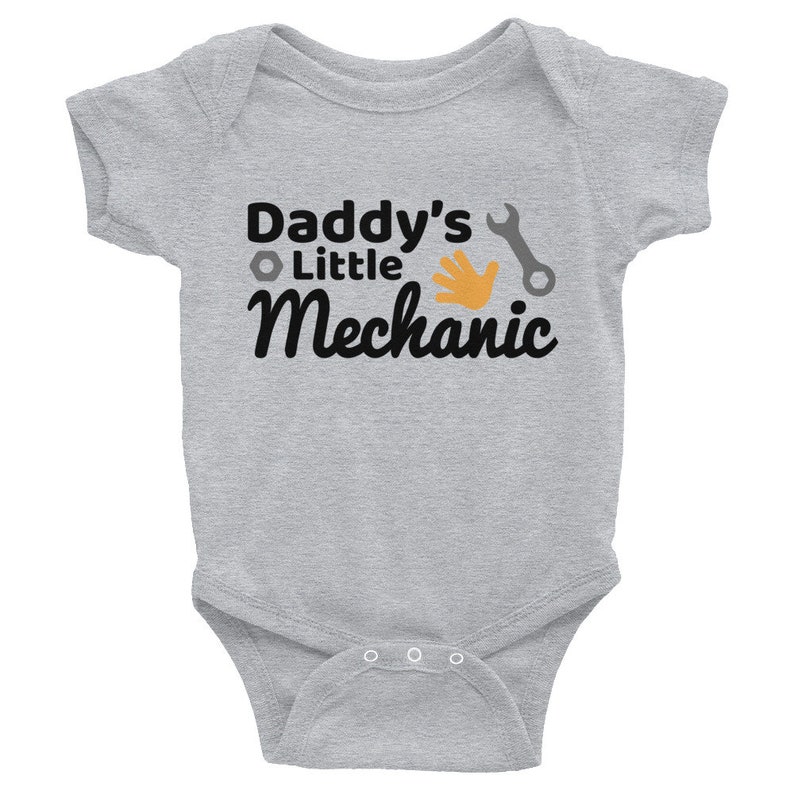 Baby One Piece Bodysuit Daddy's Little Mechanic, Boy One Piece, Baby Apparel, Baby Clothes, Baby Gift, Boys Clothing, Infant Baby Shower image 3