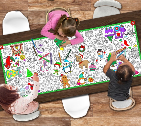 GIANT Christmas Coloring Poster or Table Cover, Kids Christmas ...