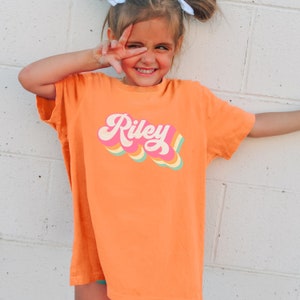 Personalized Shirt for Kids Retro Groovy Girls Custom Name - Etsy