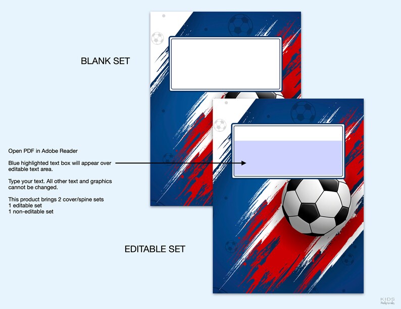 Kids Printable BINDER COVERS Soccer Binder Covers 1 - Etsy