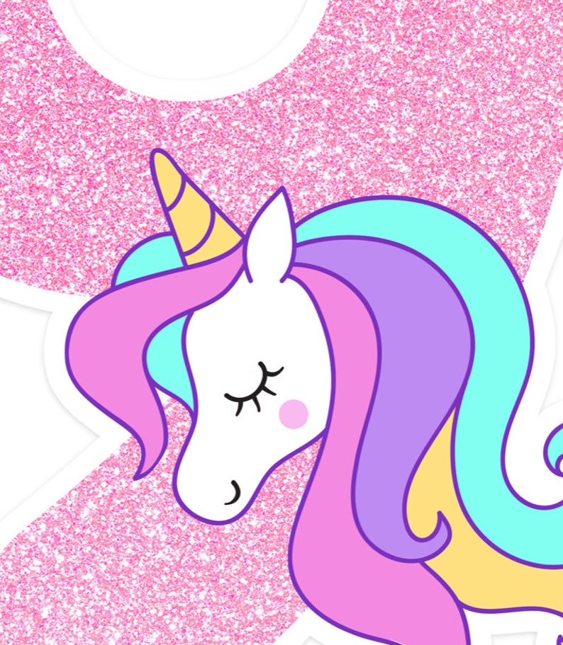 printable unicorn centerpiece number 9 unicorn birthday etsy