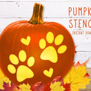 Cat Paw Print Pumpkin Stencil, PRINTABLE Pumpkin Stencil, Jack O ...
