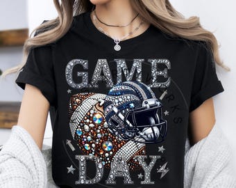 Game Day PNG, Football PNG, Faux Rhinestone Shirt Png, Football Mom Png, Game Day Shirt Png, Football Season Png, Football Shirt Designs