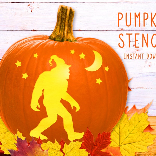 Bigfoot Pumpkin Carving Stencil Etsy