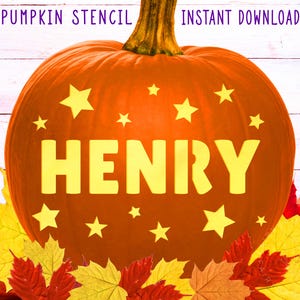 Name Pumpkin STENCIL, Printable Name Stencil, Personalized Pumpkin STENCIL, Custom Pumpkin Carving Stencil Printable Pumpkin Stencil