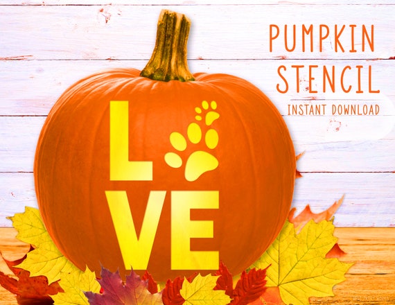 Cat Paw Print Pumpkin Stencil