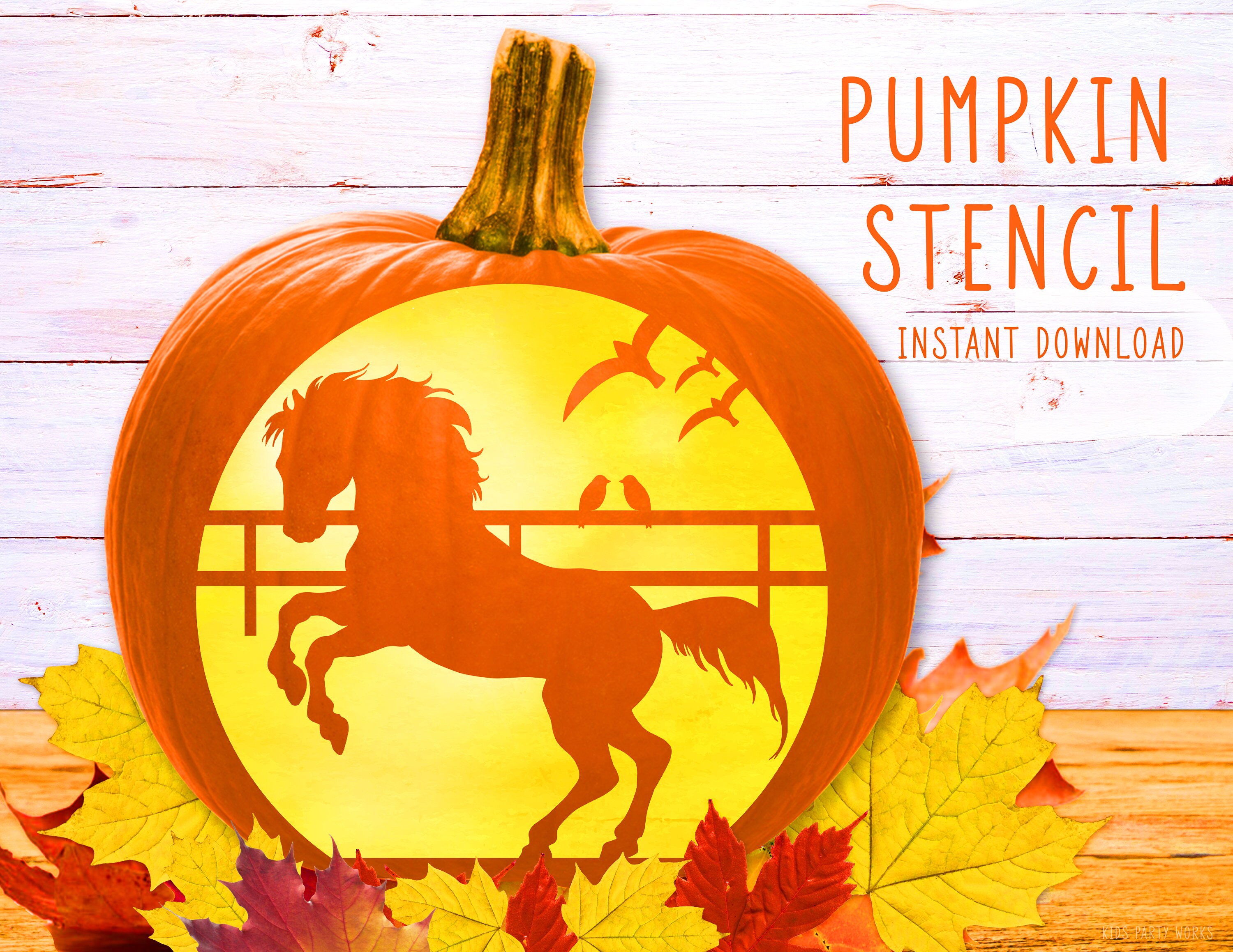 Horse Head Pumpkin Stencil