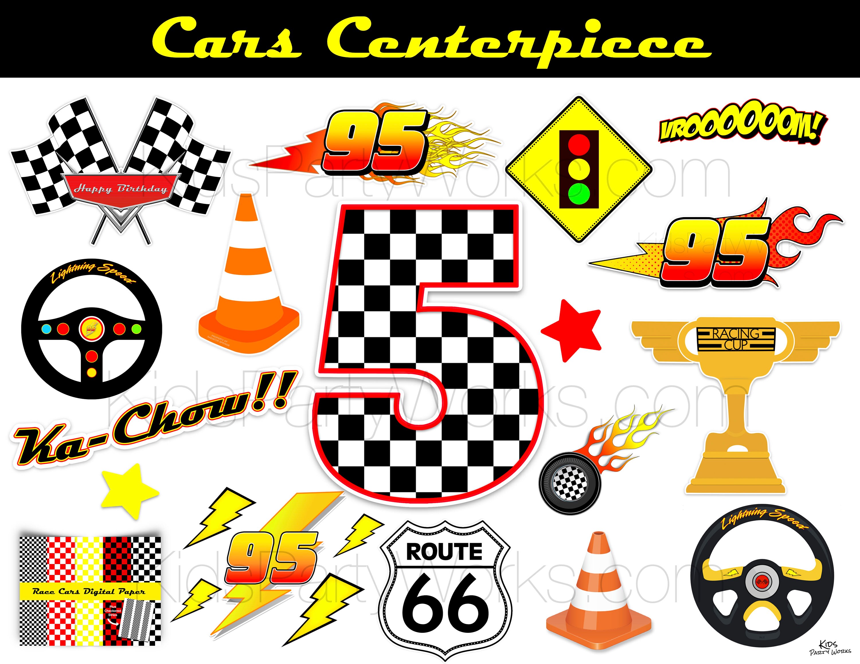 cars birthday centerpiece cars birthday decorations cars etsy