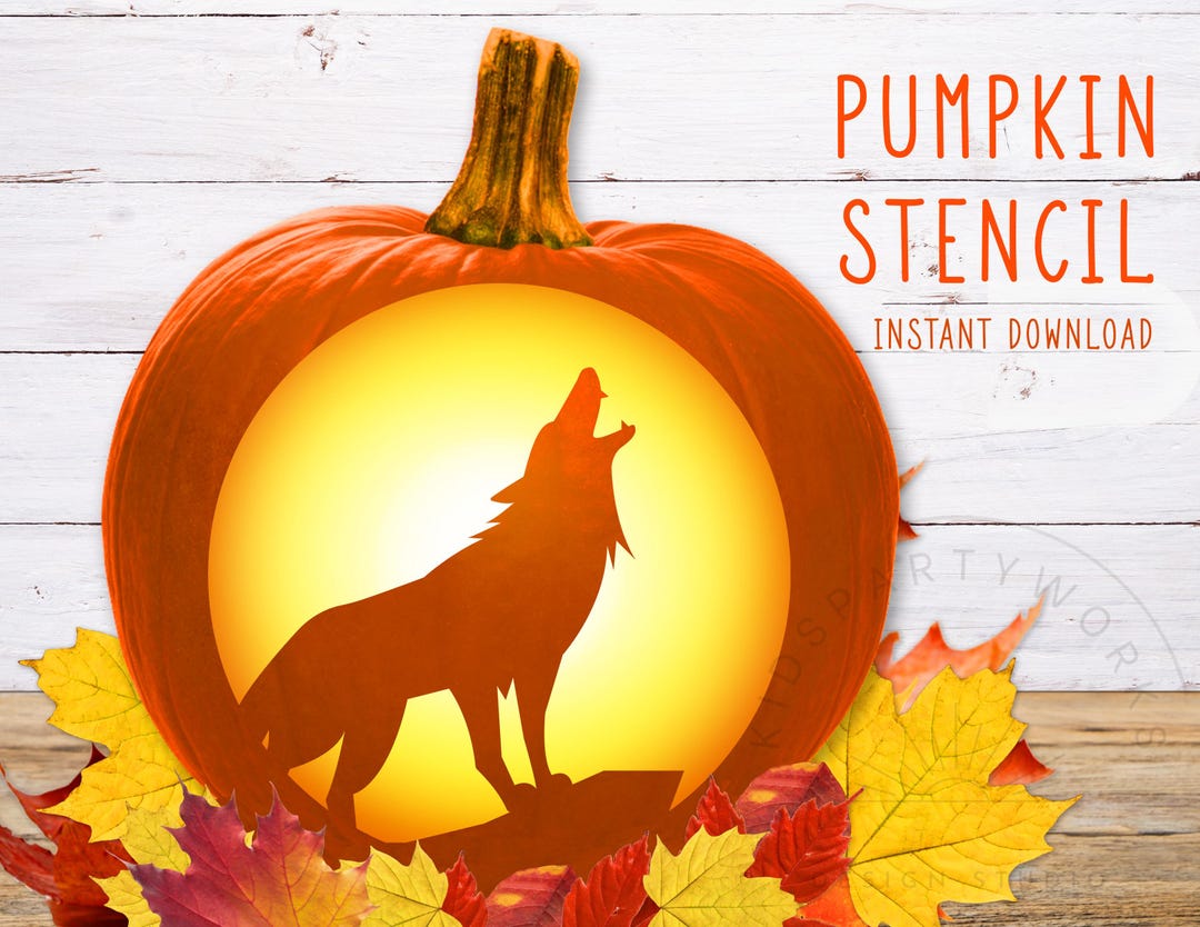 wolf-pumpkin-stencil-wolf-howling-pumpkin-stencil-jack-o-lantern-pumpkin-carving-stencil-halloween-printable-template-instant-download-etsy