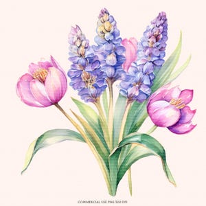 Flowers Clipart, Watercolor Flower Clipart, Watercolor Flowers Clipart Png, Flowers Bouquet Clipart, Watercolor Flower Png, Floral Clipart