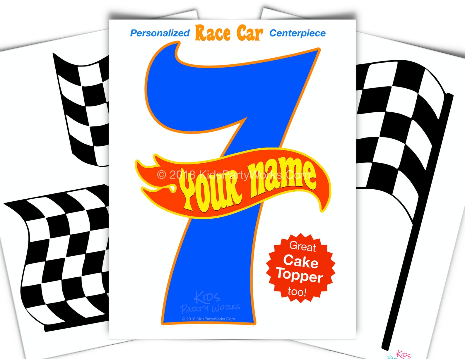 Race Car Personalized Centerpiece Racing Birthday Race Car Etsy