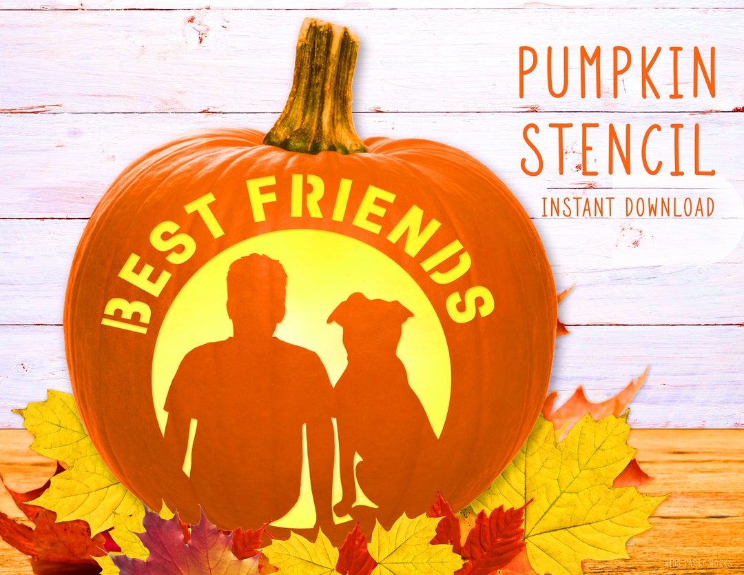 Best Friends Pumpkin Stencil Man Dog Pumpkin Carving Etsy best-friends-pumpkin-stencil-man-dog-pumpkin-carving-etsy
