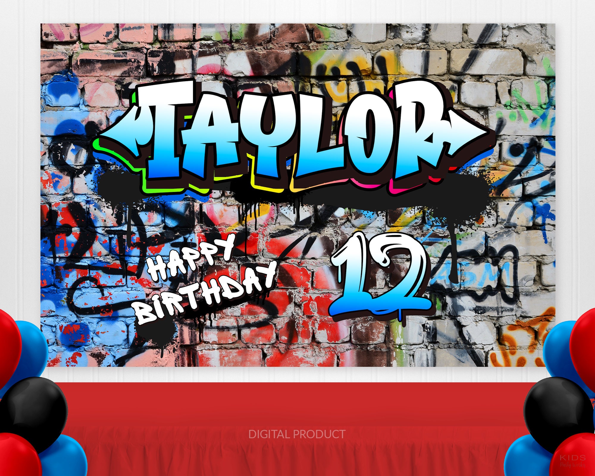 Personalized Graffiti Sign Graffiti Backdrop Graffiti Etsy