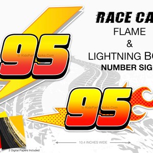 Cars Number 5 Lightning Mcqueen Disney Cars Party Race Car Etsy