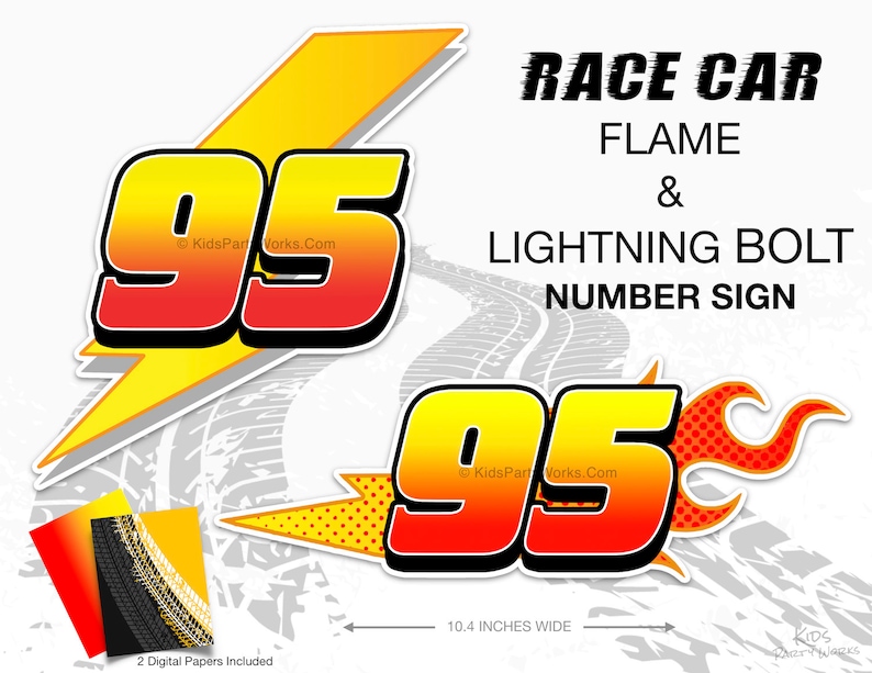 Cars Number 95 Lightning McQueen-Disney Cars Party-Race Car image 0.