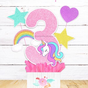 Unicorn Party Decorations - Printable Centerpiece-unicorn Party-unicorn ...