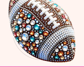 Football PNG, Faux Rhinestone Football PNG, Faux Rhinestone Shirt Png, Football Mom Png, Game Day Png, Football Sublimation Shirt Designs
