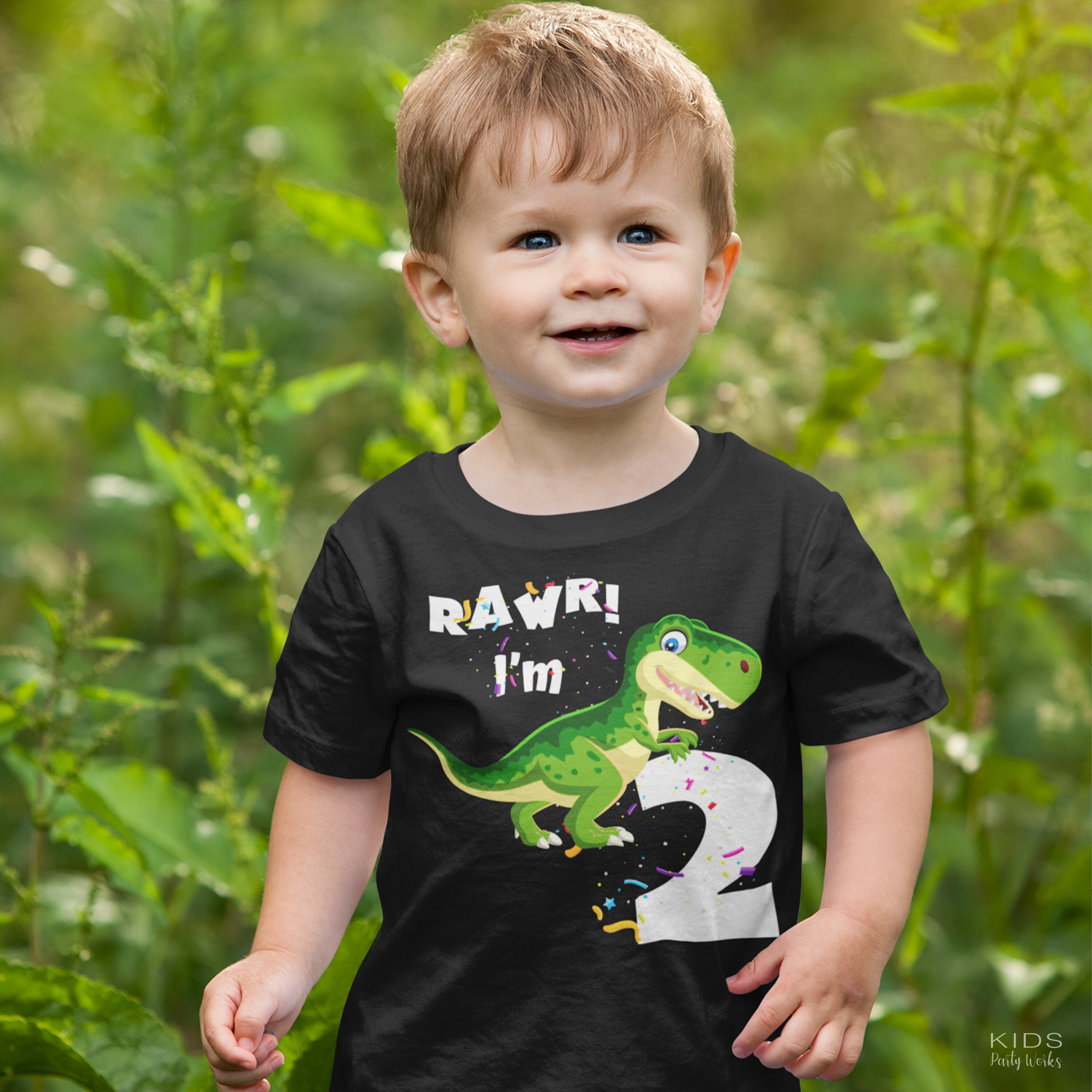 Personalizzato T-Rex Dinosauro Bambino Maglietta T-Shirt T Shirt Gift Compleanno 