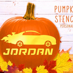 Race Car Pumpkin Stencil, Hot Rod Stencil, Printable Pumpkin Stencil ...