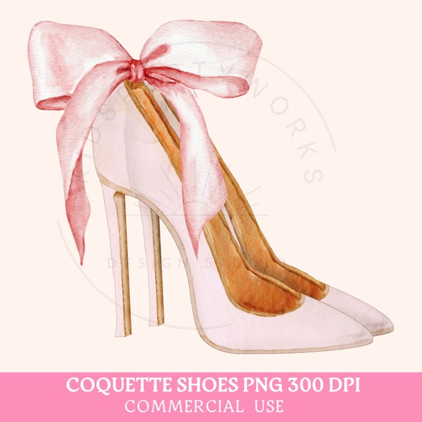 Coquette PNG, Coquette Shoes Png, Coquette Aesthetic, Pink Bow Png, Stilettos Png, Girly Shirt Sublimation, Pink Shoes Png, Wall Art Png