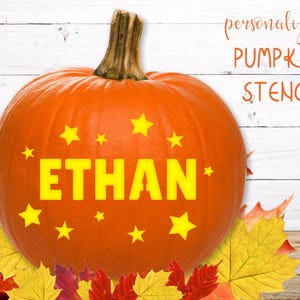 PRINTABLE Name Pumpkin STENCIL - Personalized Pumpkin STENCIL - Pumpkin Carving Stencil - Printable Pumpkin Stencil - Printable Name