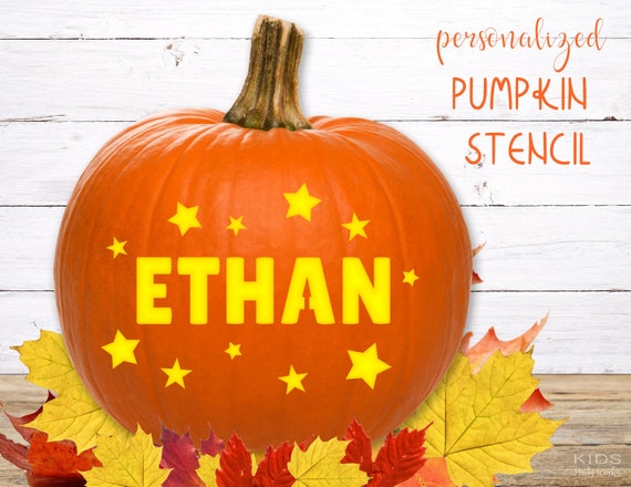 PRINTABLE Name Pumpkin STENCIL - Personalized Pumpkin STENCIL - Pumpkin ...
