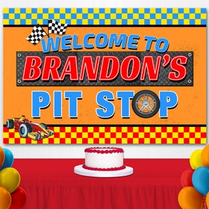 Race Car Backdrop l Racing Birthday Sign l Perfect Party Backdrop for your Race Car Birthday Party l  Digital Backdrop  l Racing Banner