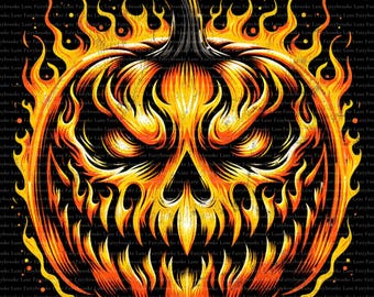 Flaming Pumpkin Grunge Halloween Png Pumpkin Png Scary Pumpkin Halloween Sublimation Png Pumpkin Skull Flames Halloween Print Digital Only