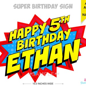 Superhero Happy Birthday Sign Superhero Printables Superhero Etsy Superhero Happy Birthday Sign Superhero Printables Superhero Etsy
