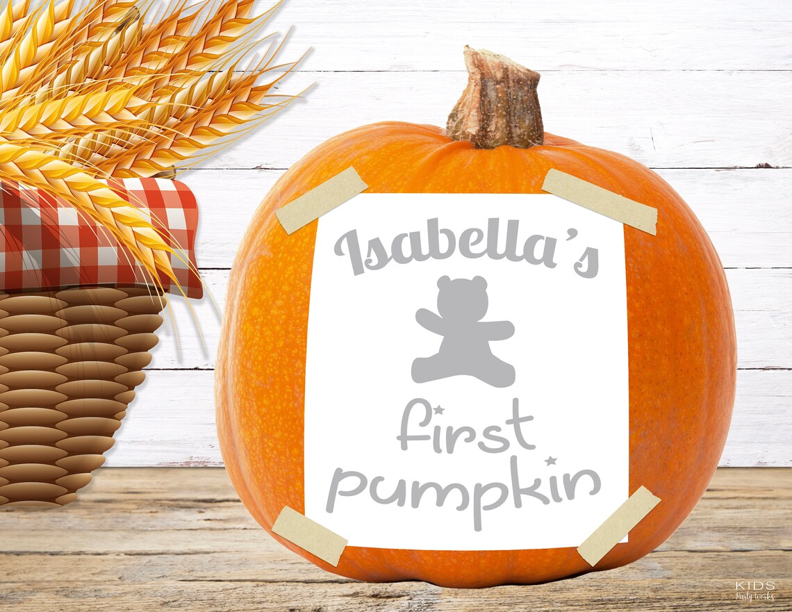 Personalized First Pumpkin Carving STENCIL L Baby's | Etsy