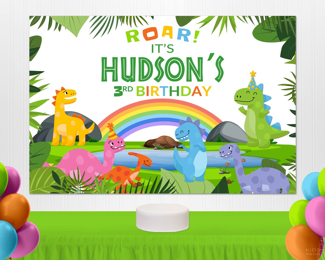 Dinosaur Backdrop Dinosaur Birthday Dinosaur Party Dinosaur Etsy