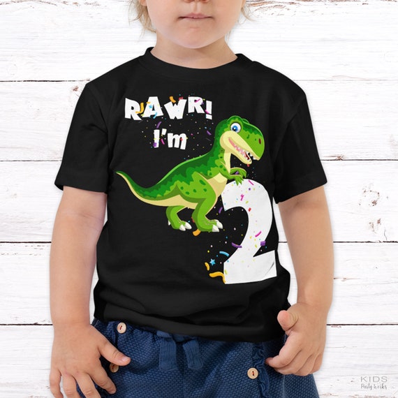Kids 2nd Birthday Dinosaur Rawr I'm 2 T-Shirt Boys Toddler Gift Kids 2nd Birthday Dinosaur Rawr I'm 2 T-Shirt Boys Toddler Gift