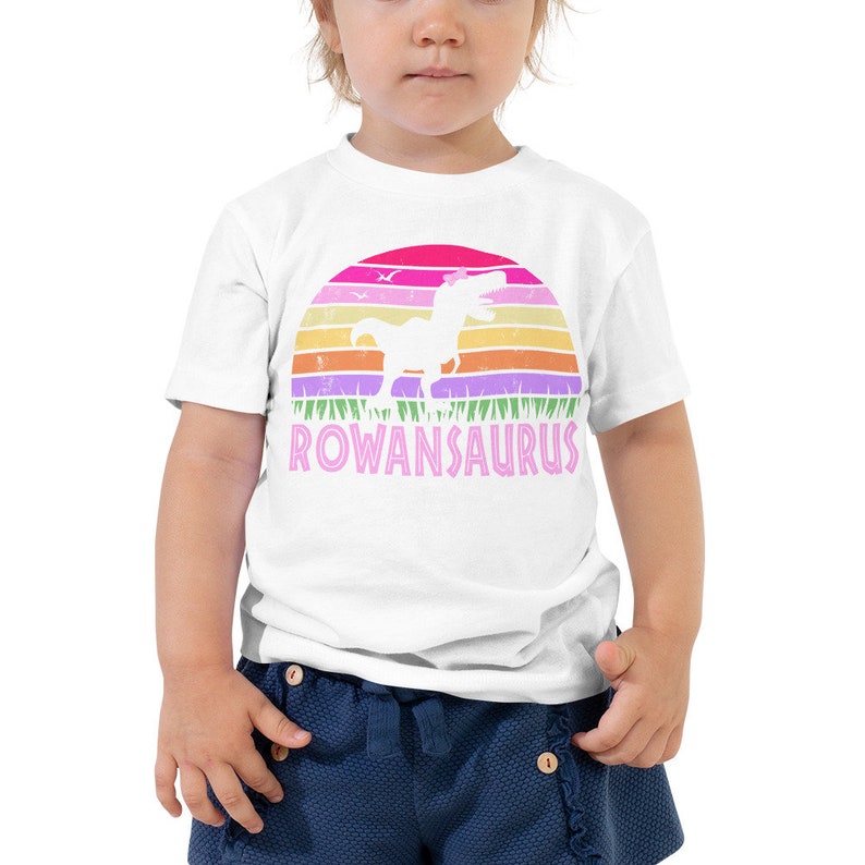 Dinosaur Shirt Girl, Kids Dinosaur Shirt, Dinosaur Birthday Shirt, Toddler T-shirt, Girl Birthday Party, Pink Dino, T-Rex, Dino With Bow Tee image 3