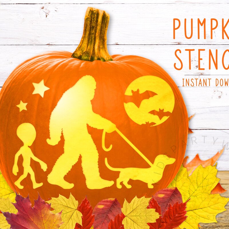 Bigfoot Pumpkin Carving Stencil - Etsy