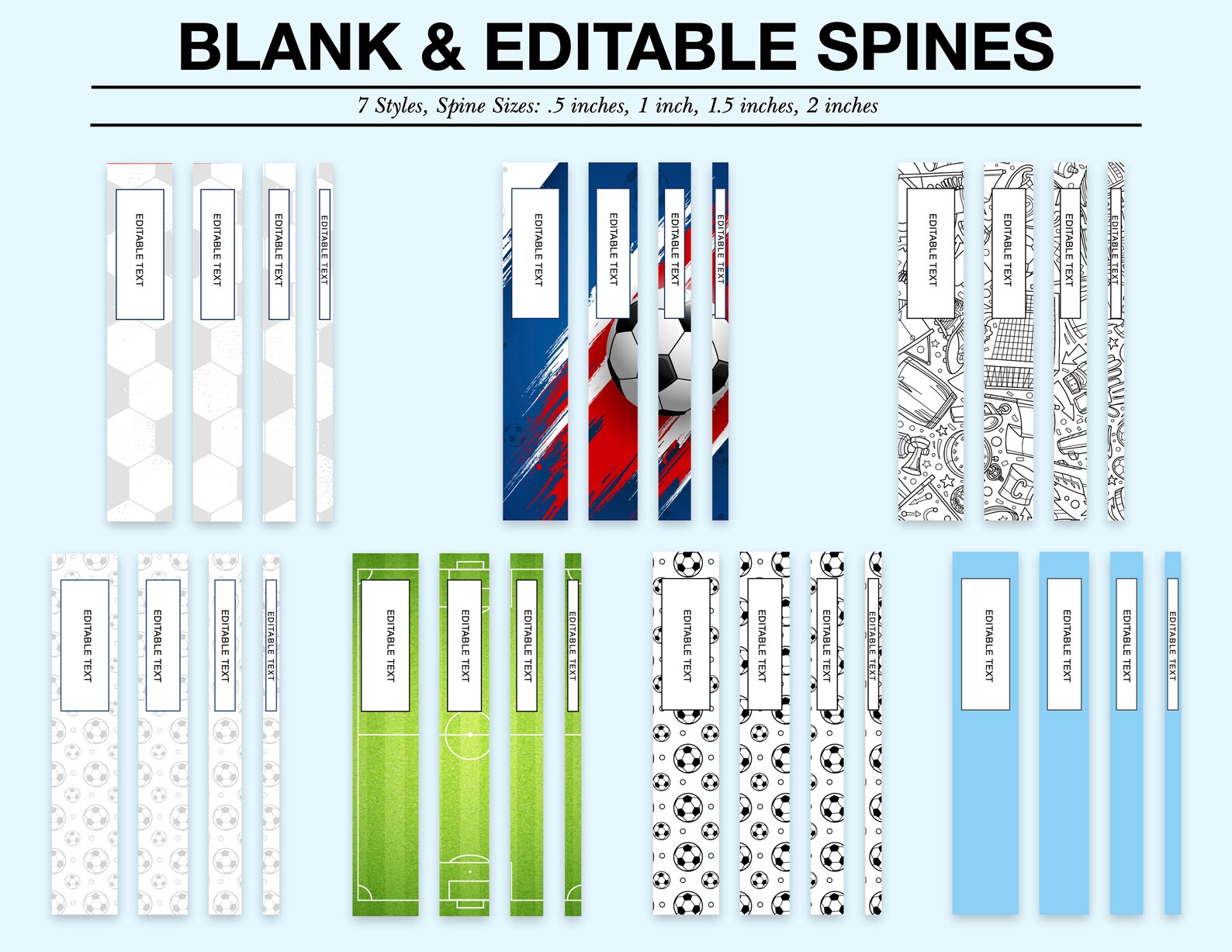 Kids Printable BINDER COVERS Soccer Binder Covers 1 - Etsy