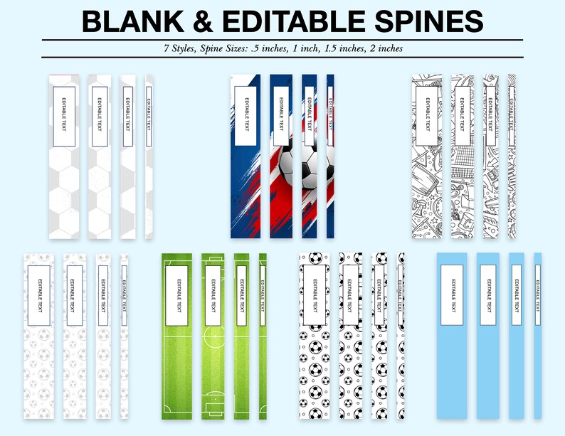 Kids Printable BINDER COVERS Soccer Binder Covers 1 - Etsy