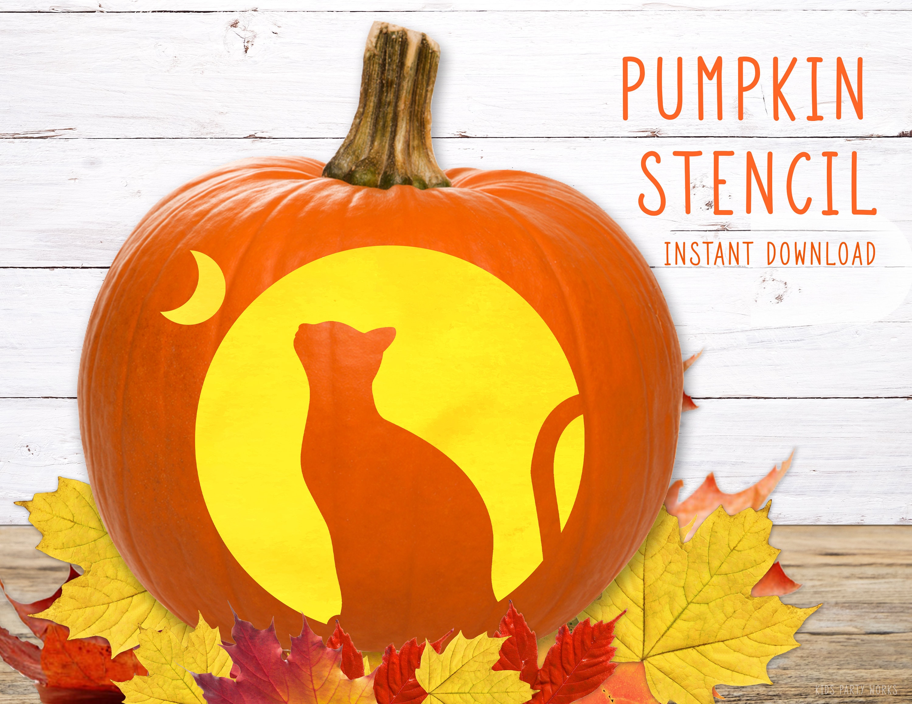 Easy Cat Pumpkin Stencils