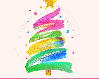 Disegni PNG di Natale, Albero di Natale PNG, Sublimazione di Natale PNG, Natale rosa PNG, Clipart di Natale con glitter finti, Maglietta PNG di Natale