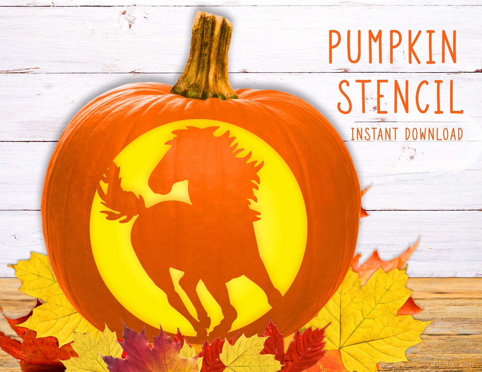 Horse Pumpkin Stencil, PRINTABLE Pumpkin Stencil, Jack O' Lantern ...