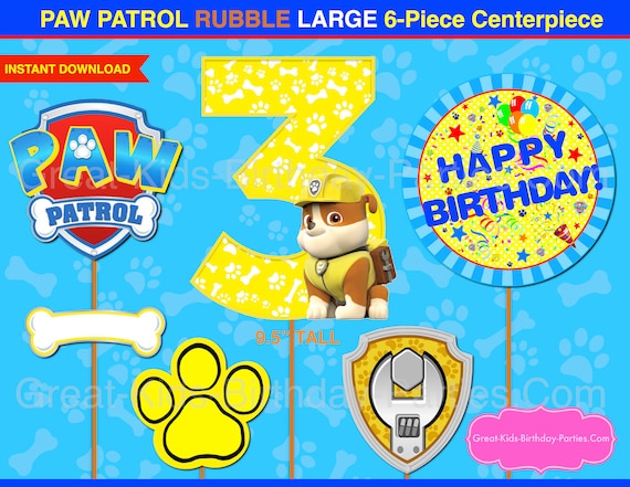 PAW PATROL CENTERPIECE Variety 3 Rubble. Paw Patrol Printable Centerpiece. Paw Patrol Get together Decorations.Paw Patrol Picture Booth Props graphic regarding Paw Patrol Printable Decorations titled PAW PATROL CENTERPIECE Selection 3 Rubble. Paw Patrol Printable Centerpiece. Paw Patrol Social gathering Decorations.Paw Patrol Image Booth Props
