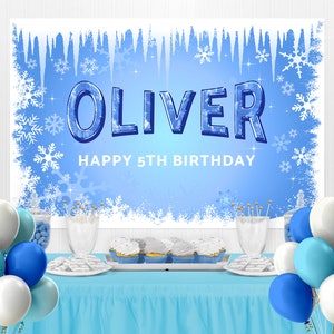 Frozen Backdrop, Frozen Birthday, Frozen Party, Frozen Banner, Party Backdrop, Birthday Backdrop, Custom Printable Digital Backdrop