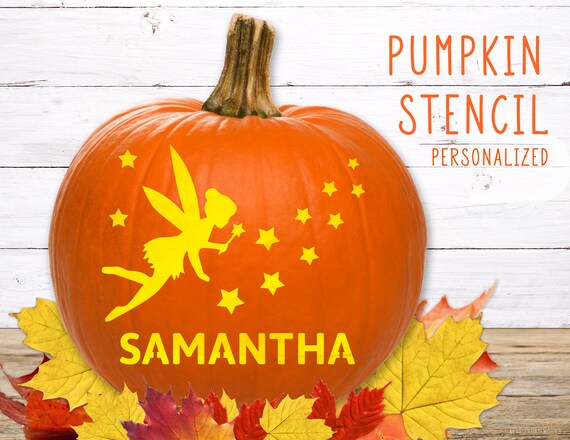 Fairy Name Pumpkin Stencil Personalized Pumpkin Stencil Fairy Pumpkin 