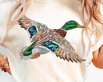 Faux Rhinestone Mallard Duck PNG, Mallard Duck Png, Retro Farmhouse Png, Hunting Shirt Designs, Sublimation Png, Duck Lover Instant Download