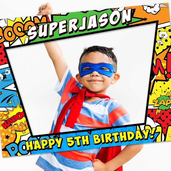 Superhero Photo Booth Frame, Superhero Custom Sign, Superhero, Party Supplies, Birthday Party Decorations, Kids Decorations, Digital Product