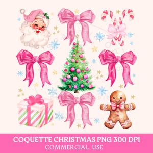 Coquette Bow PNG, Coquette Pink Bow Png, Pink Coquette Bow Png, Pink Christmas Png, Coquette Christmas Bow Holiday Png, Santa Shirt Designs