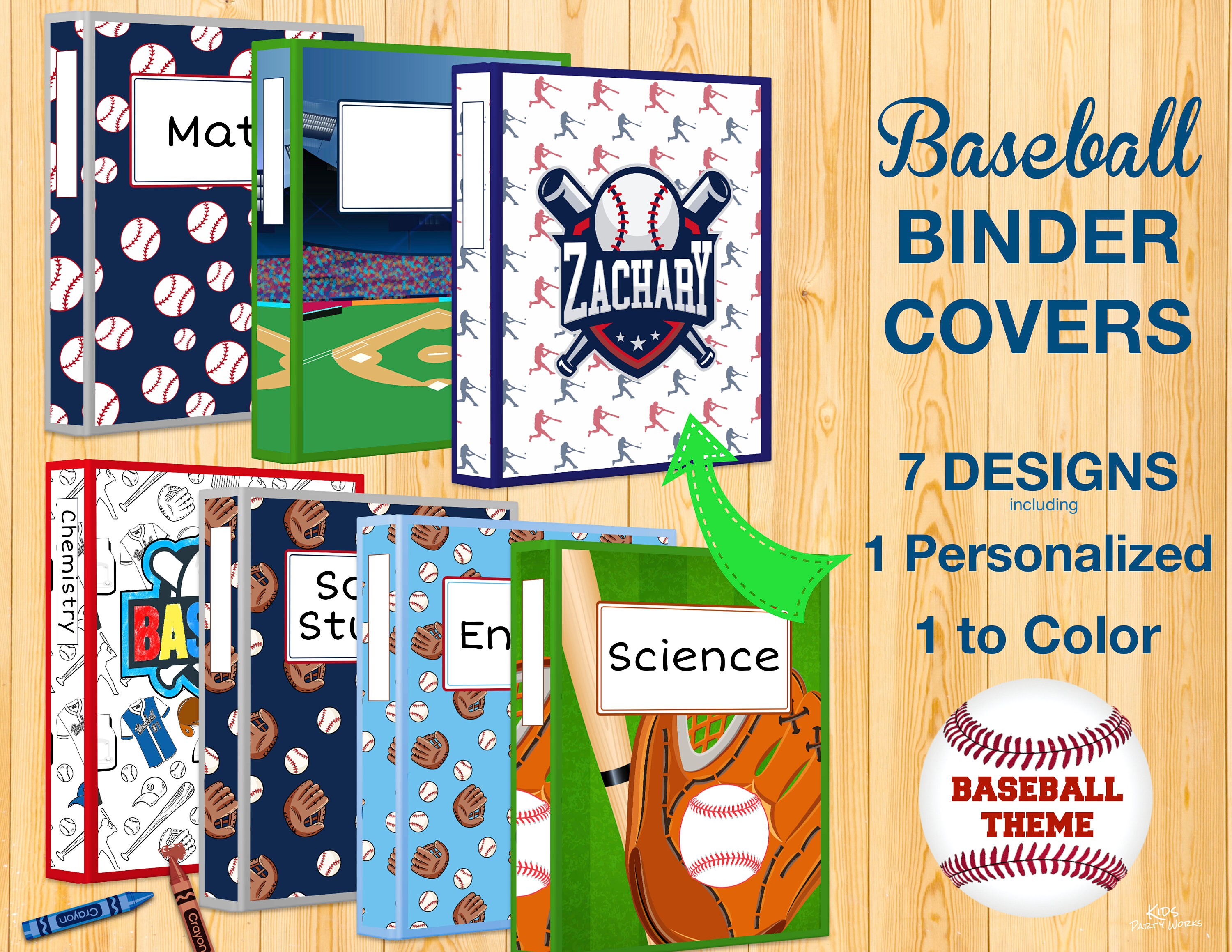 BINDER COVERS Printable - 1 Personalized Binder Cover-baseball Binder Covers  (8.5x11in.)-binder Covers-school Binder Covers-instant Download - Etsy