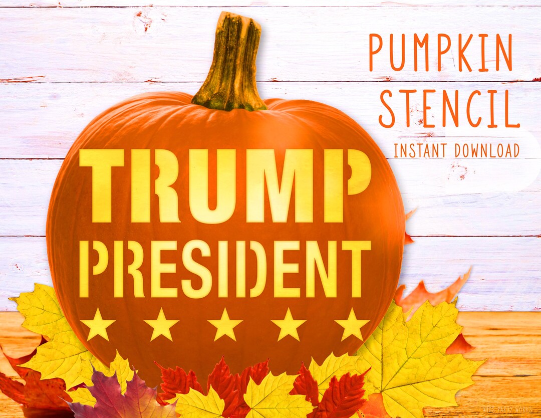 Trump 2024 Pumpkin Stencil, Trump for President Printable Pumpkin ...